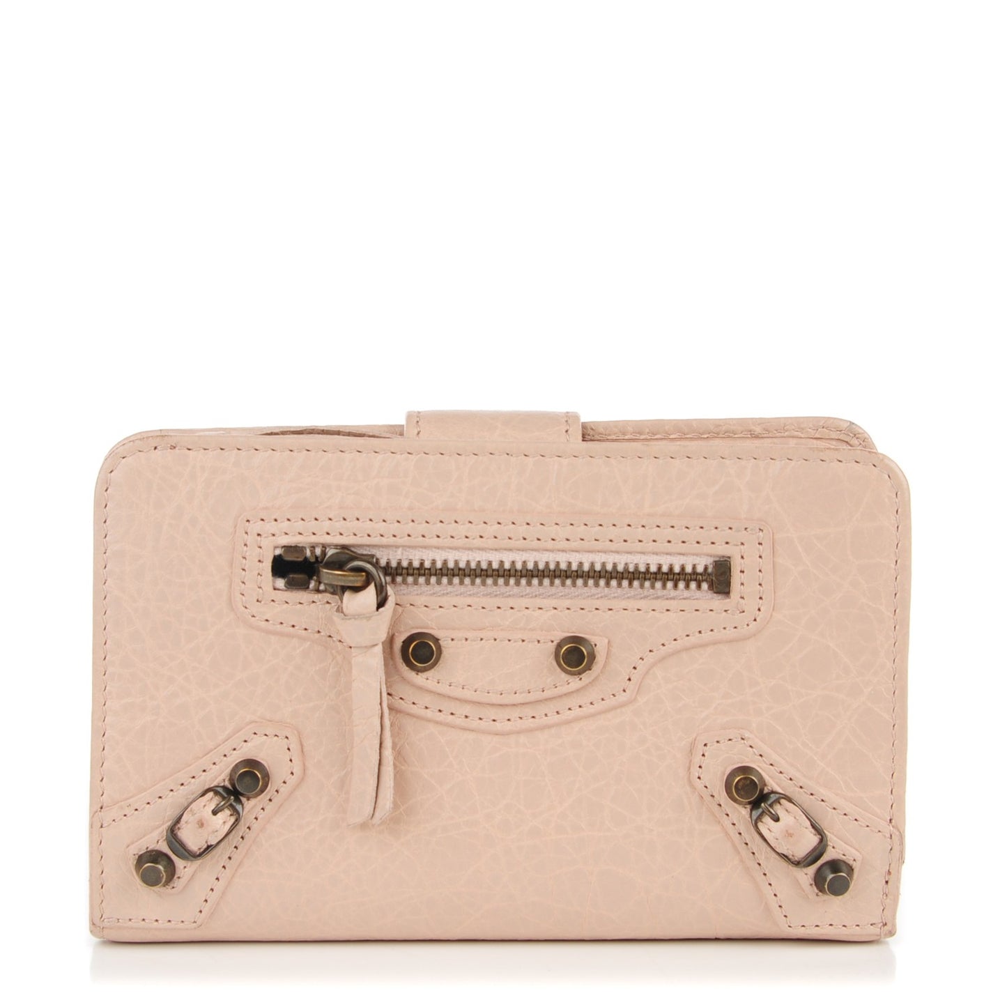 Agneau Classic Hardware Continental Zip Around Wallet Rose Aubepine