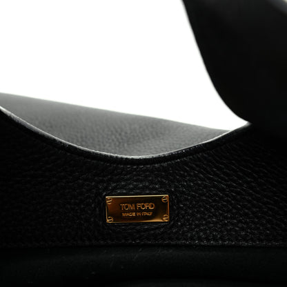 Tom Ford Grained Calfskin Large Alix Padlock Zip Shoulder Bag Black 8 of 10