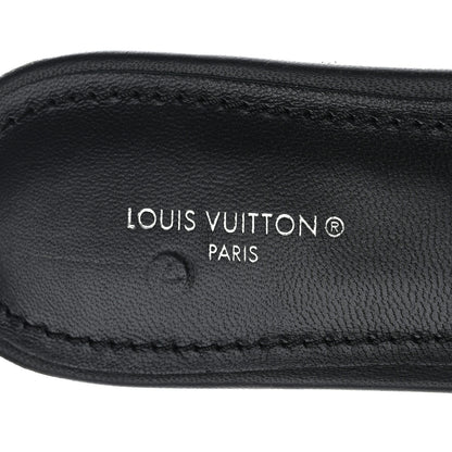 Louis Vuitton Lambskin Embossed Monogram Revival Flat Mules 37.5 Black 7 of 9