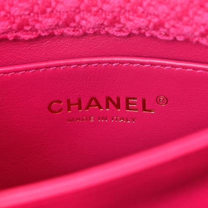 Chanel Cashmere Tweed Quilted Mini Bijoux Flap Fuchsia 7 of 12