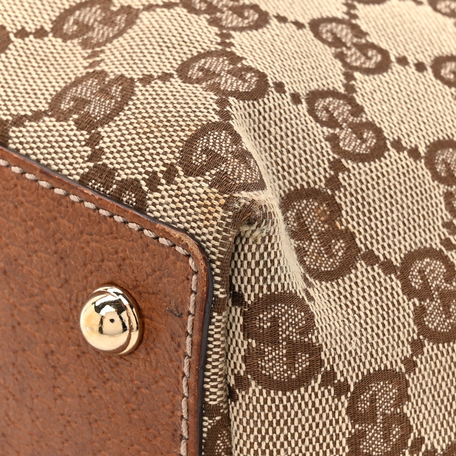 Gucci Monogram Bamboo Handle Bag Brown 14 of 15