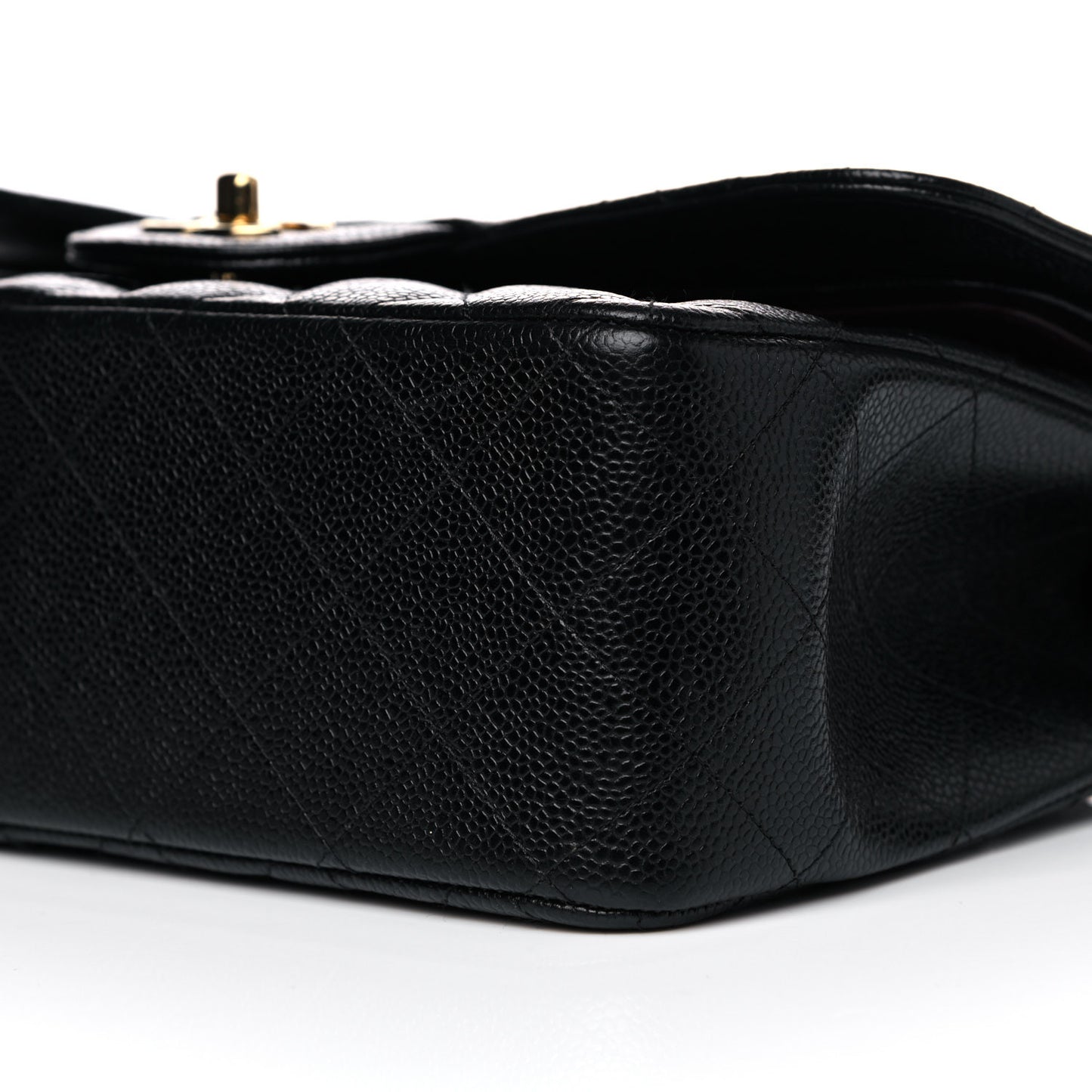 Caviar Quilted Jumbo Double Flap Black