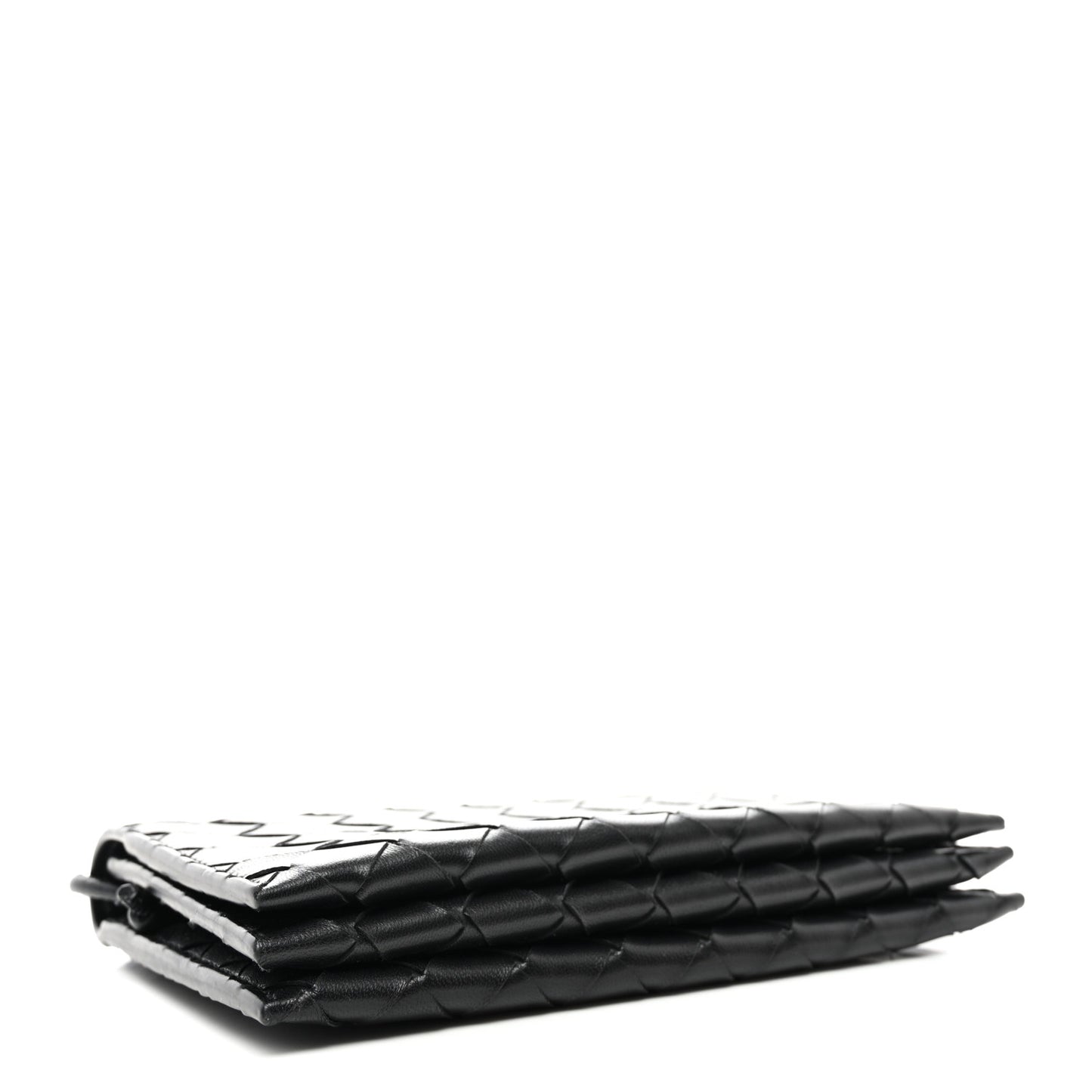 Nappa Intrecciato Wallet On Strap Black