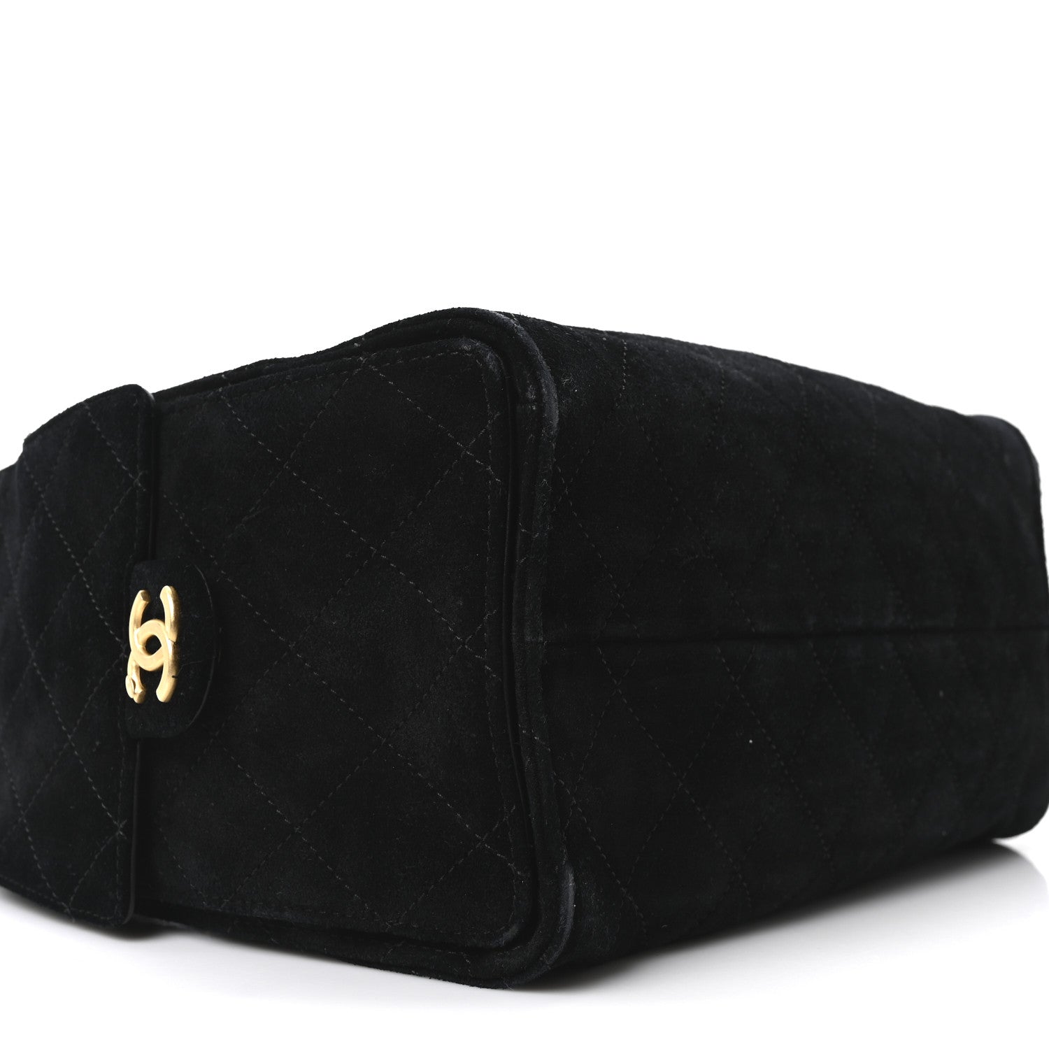 Chanel Suede Quilted Small Chanel 25 Handbag Black 9 of 10