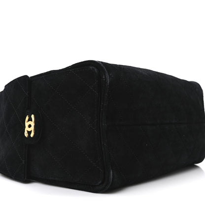 Chanel Suede Quilted Small Chanel 25 Handbag Black 9 of 10