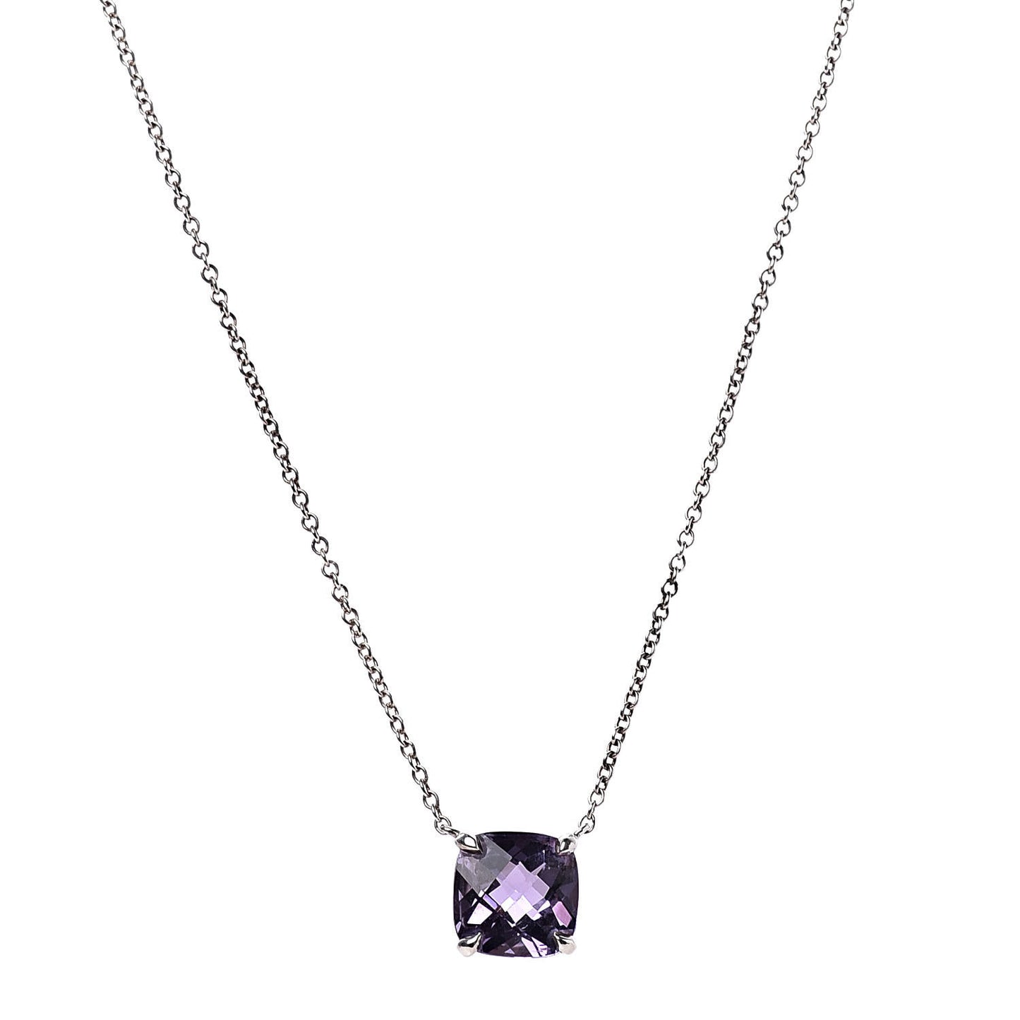 Sterling Silver Amethyst Sparklers Pendant Necklace