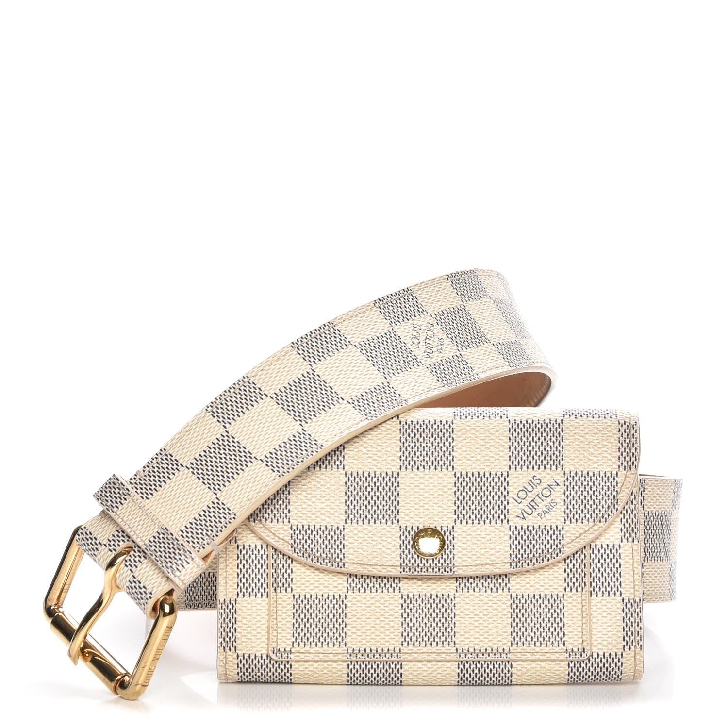 Louis Vuitton Damier Azur Pochette Solo Belt 90 36 1 of 10