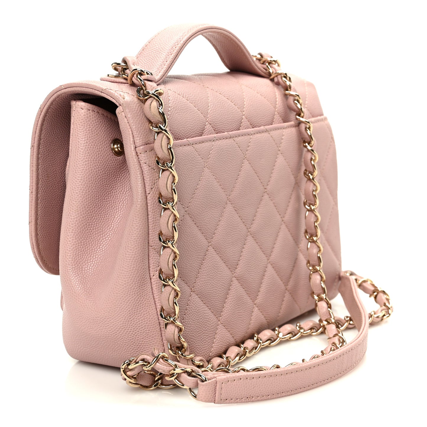 Caviar Quilted Medium Business Affinity Flap Light Pink