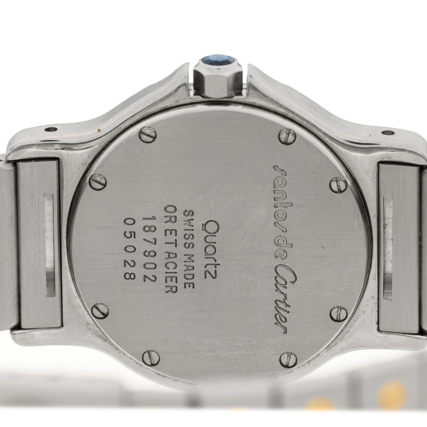 Cartier Stainless Steel 18K Yellow Gold 29mm Santos Octagon Quartz Watch 4 of 4
