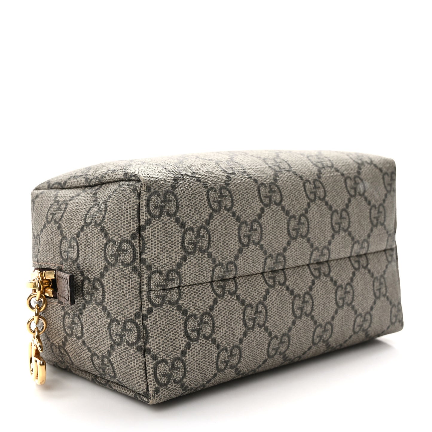 Soft GG Supreme Monogram Calfskin Medium Ophidia Cosmetic Case Beige Ebony New Acero