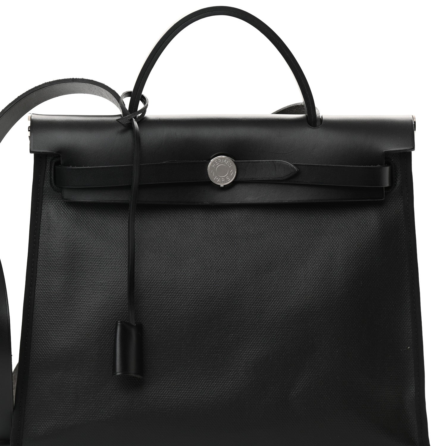 Hermes Toile H Berline Vache Hunter Herbag Zip PM 31 Black Ecru 9 of 13