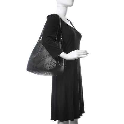 Burberry Signature Grain Calfskin Check Embossed Small Canterbury Tote Black 3 of 11