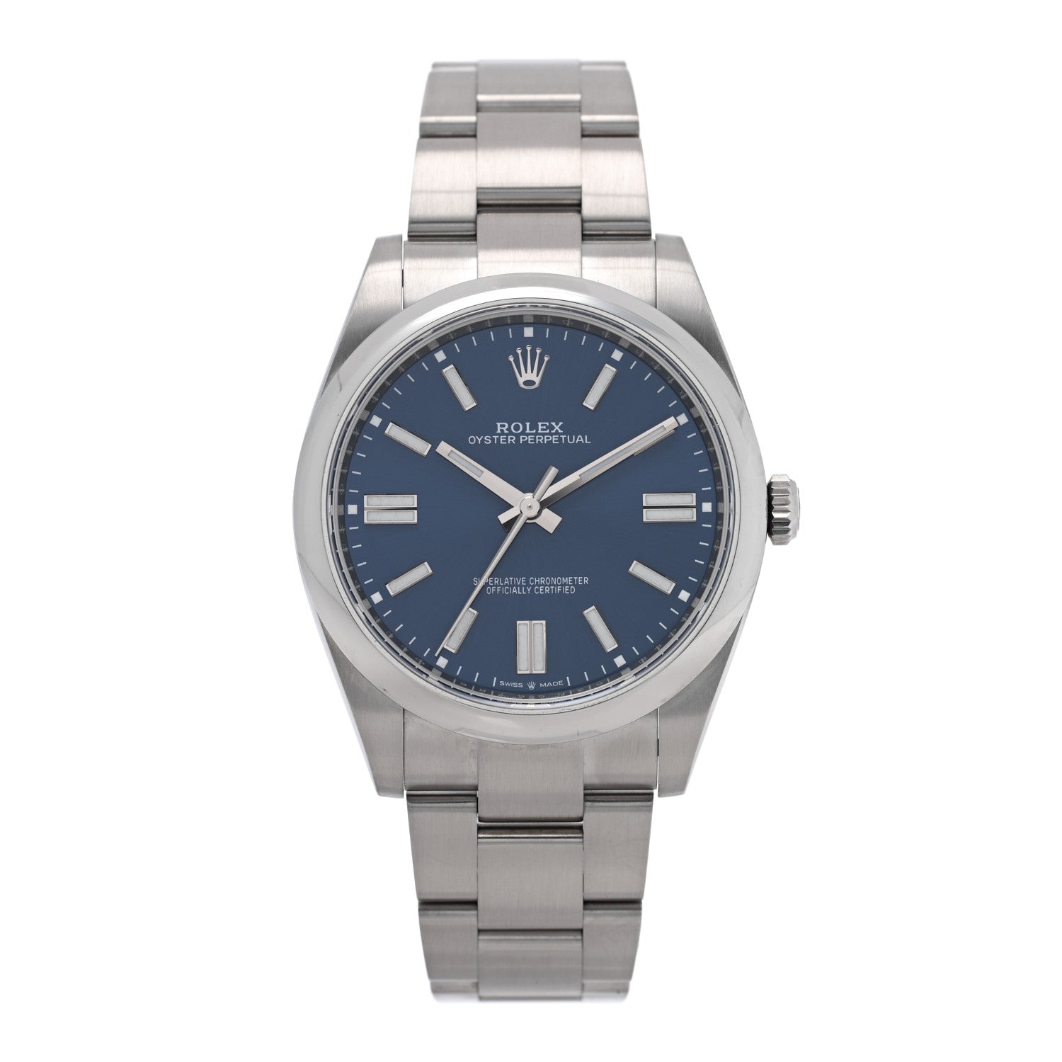 Rolex Stainless Steel 41mm Oyster Perpetual Watch Bright Blue 124300 1 of 4