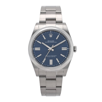 Rolex Stainless Steel 41mm Oyster Perpetual Watch Bright Blue 124300 1 of 4