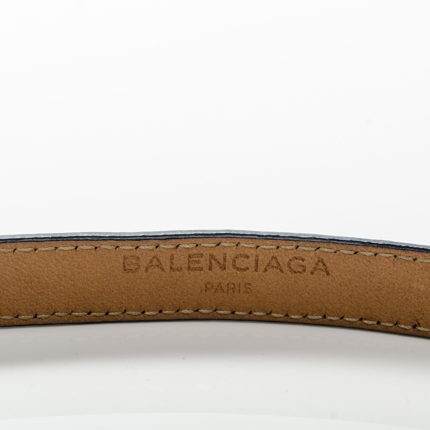 Balenciaga Chevre Gold Metallic Edge Hardware Triple Tour M Bracelet Bleu Nuit 4 of 7