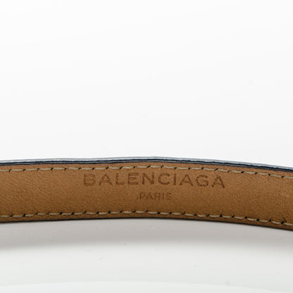 Balenciaga Chevre Gold Metallic Edge Hardware Triple Tour M Bracelet Bleu Nuit 4 of 7