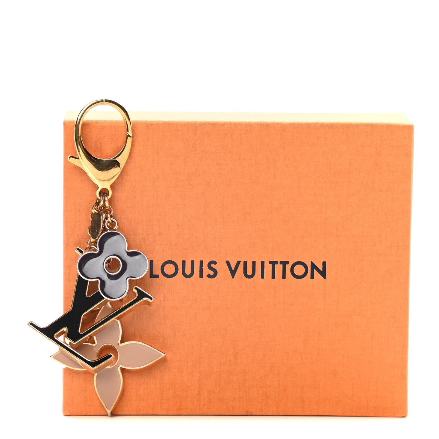 Fleur De Monogram Bag Charm Dore