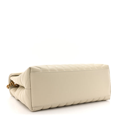 Saint Laurent Calfskin Y Quilted Monogram Medium Loulou Chain Satchel Crema Soft 4 of 10