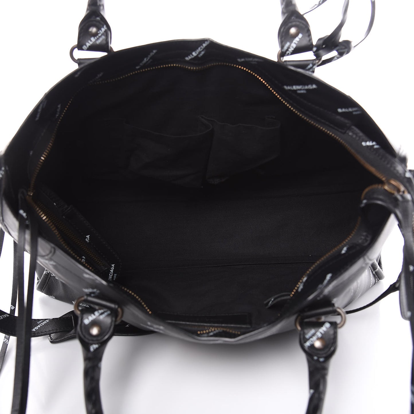 Veau Allover Logo Classic Hardware City Black White