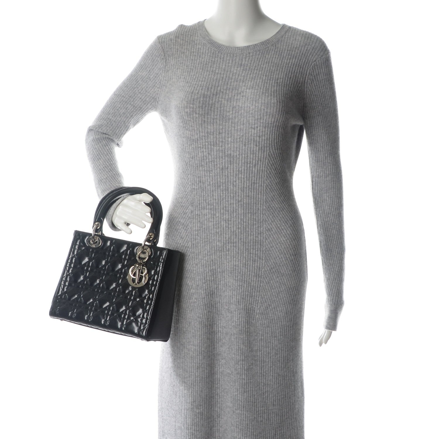 Christian Dior Patent Cannage Medium Lady Dior Black 2 of 9