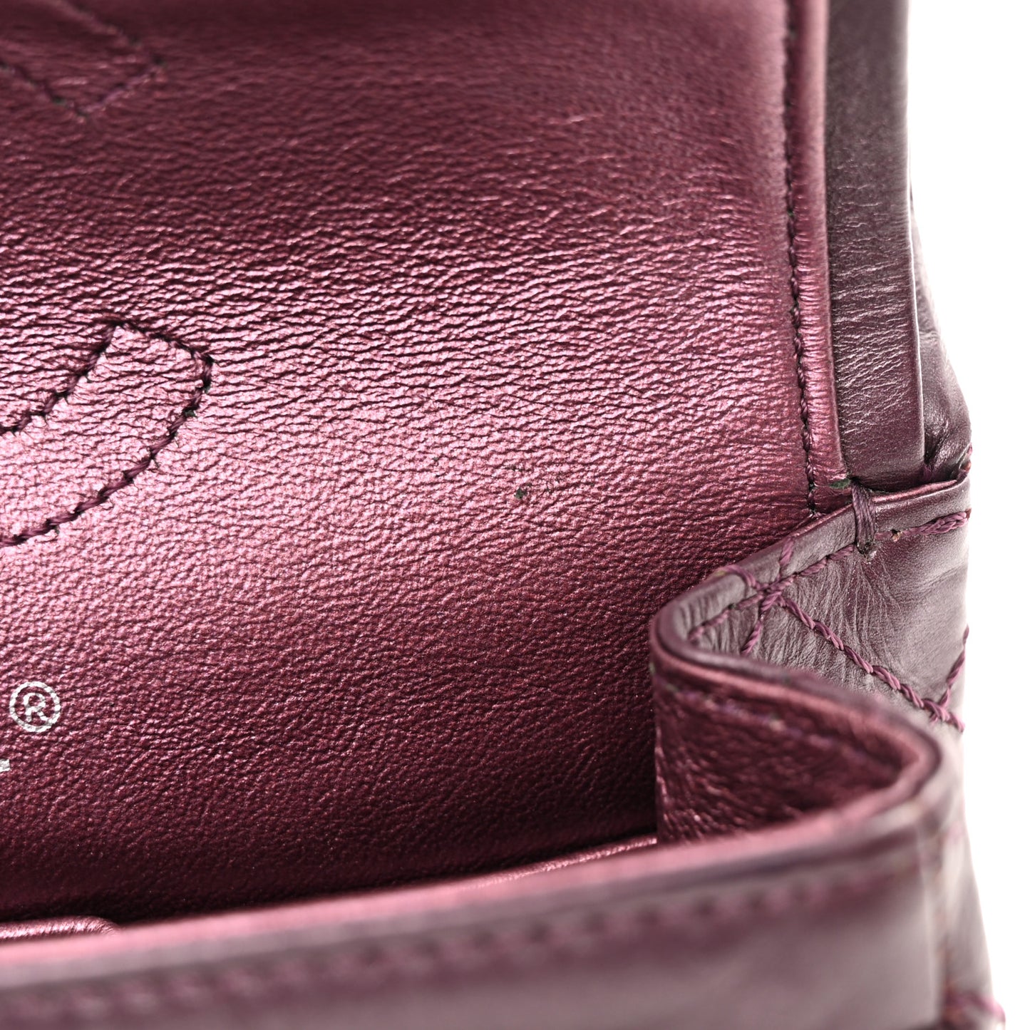 Metallic Calfskin Quilted 2.55 Reissue 224 Flap Purple