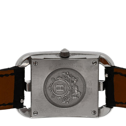 Hermes Stainless Steel Alligator 23mm Cape Cod Double Tour Quartz Watch Noir 4 of 5