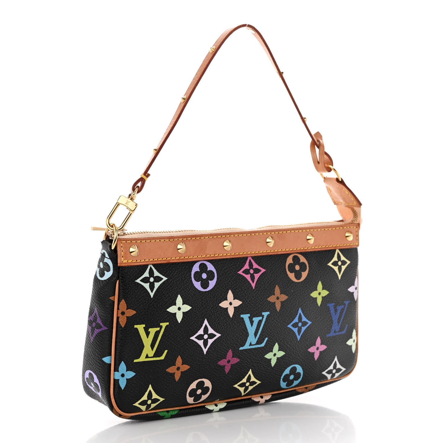 Louis Vuitton Monogram Multicolor Pochette Accessories Black 3 of 11