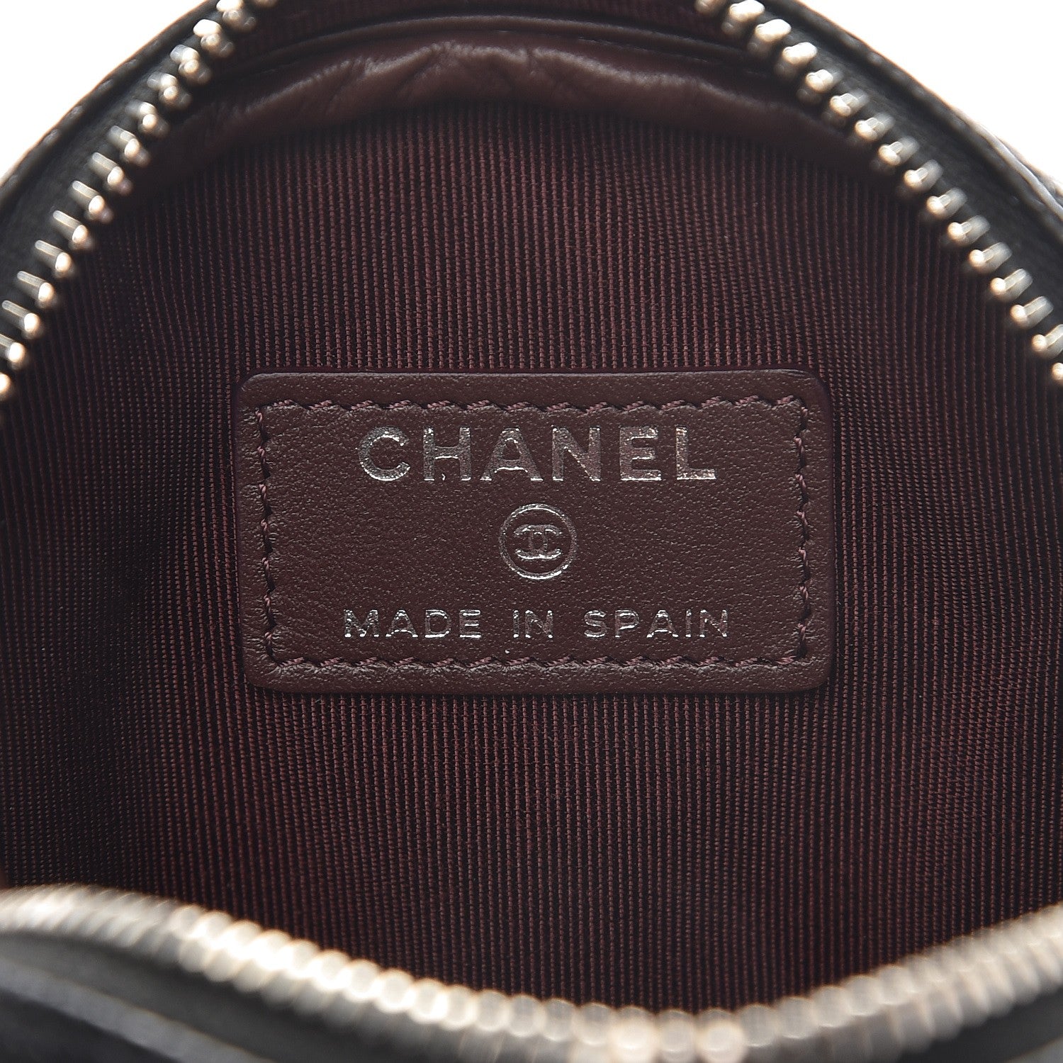 Chanel Metallic Caviar Quilted Zip Around Classic Coin Purse Black 6 of 8