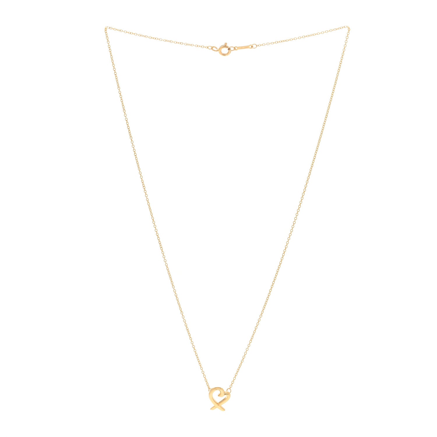 Tiffany 18K Yellow Gold Mini Paloma Picasso Loving Heart Pendant Necklace 2 of 3