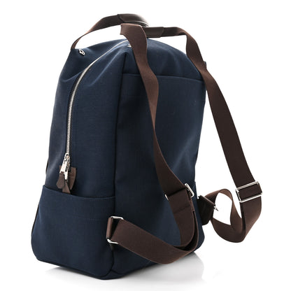 Hermes Toile Groom School Backpack Bleu Navy Feu 3 of 9