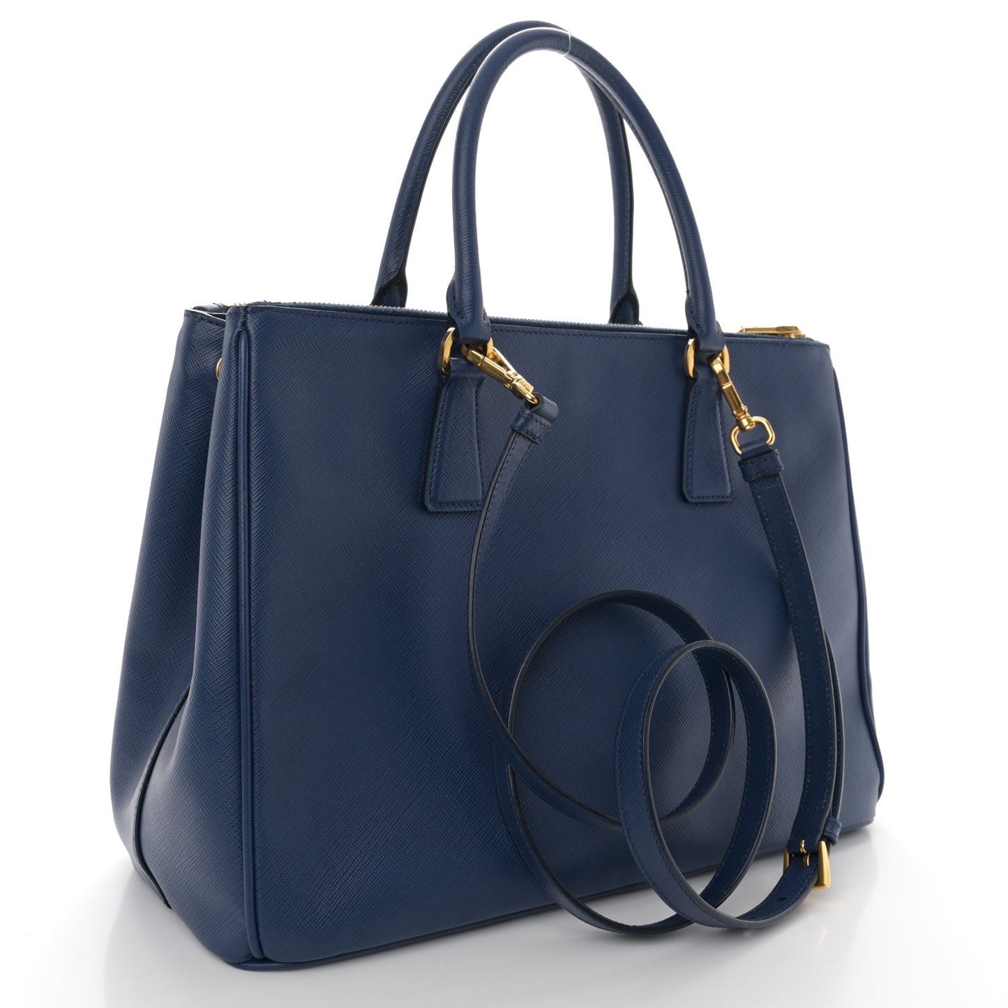 Saffiano Medium Galleria Double Zip Tote Bluette