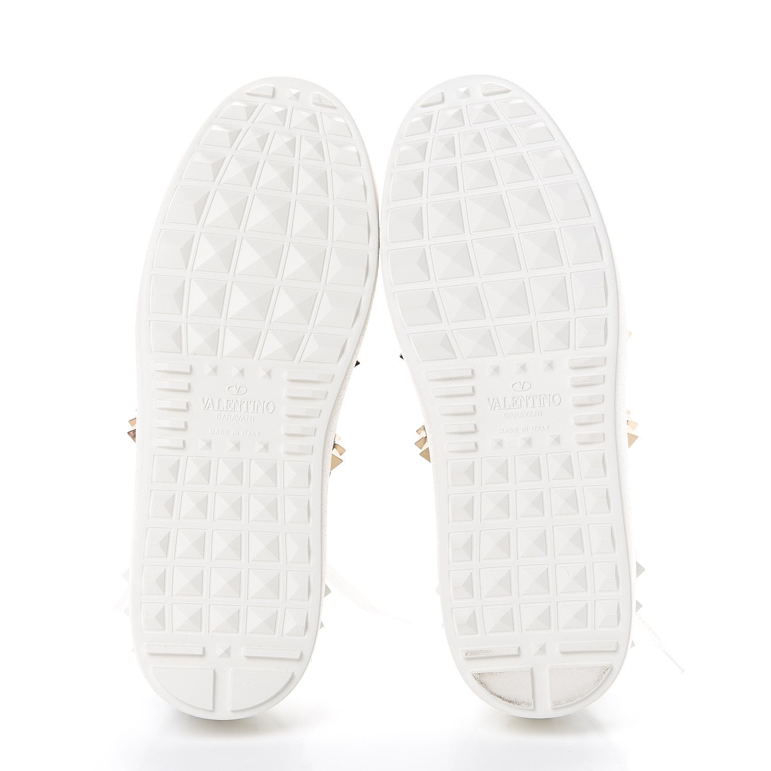 Valentino Garavani Calfskin Leopard Print Rockstud Untitled Open Sneakers 35 White 5 of 8