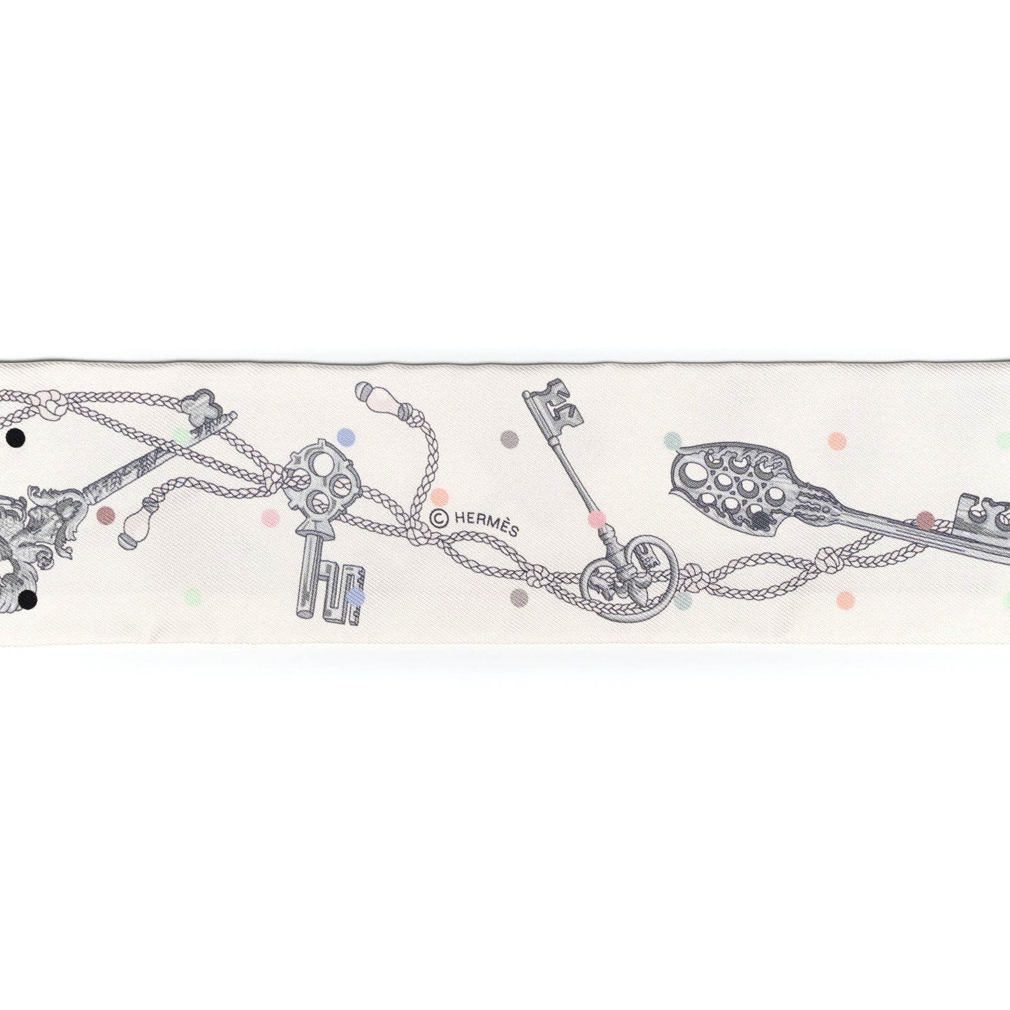 Silk Les Cles A Pois Twilly White Gris Acier