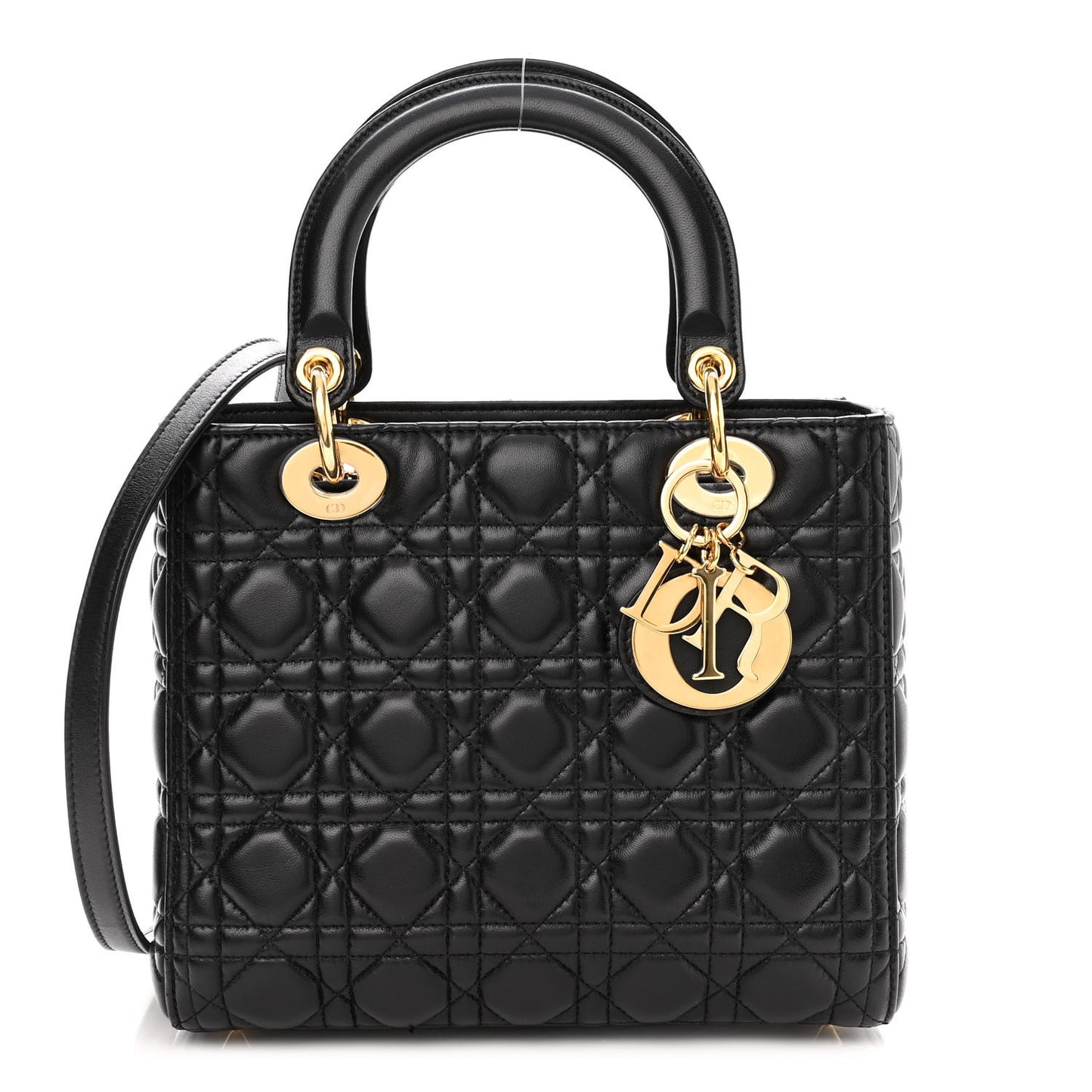 Lambskin Cannage Medium Lady Dior Black