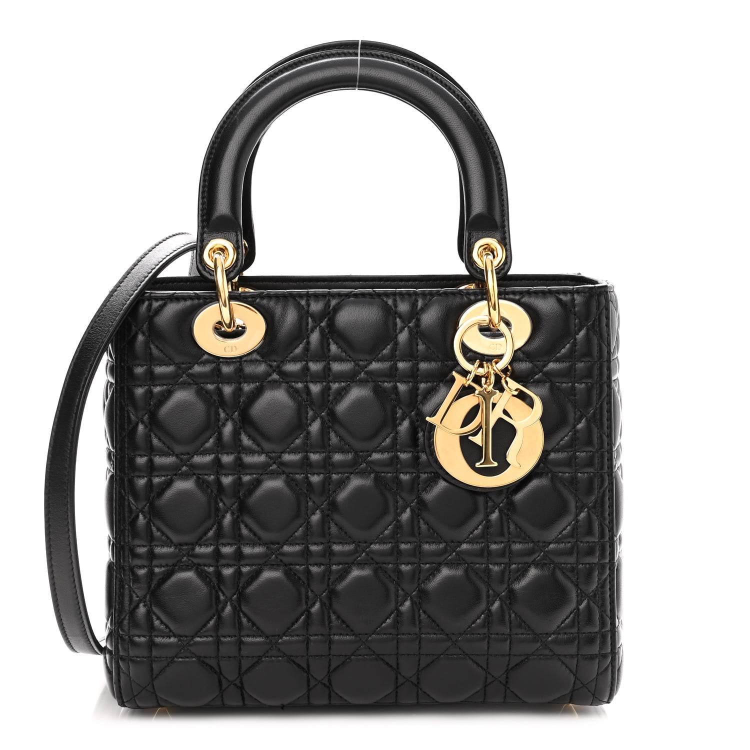 Christian Dior Lambskin Cannage Medium Lady Dior Black 1 of 11