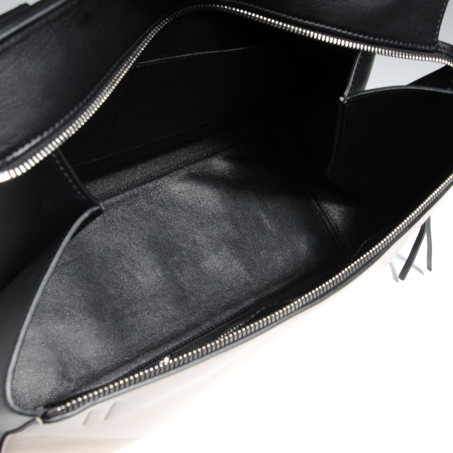Celine Leather Medium Bi-Color Edge Shoulder Bag Black White 5 of 8