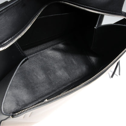 Celine Leather Medium Bi-Color Edge Shoulder Bag Black White 5 of 8