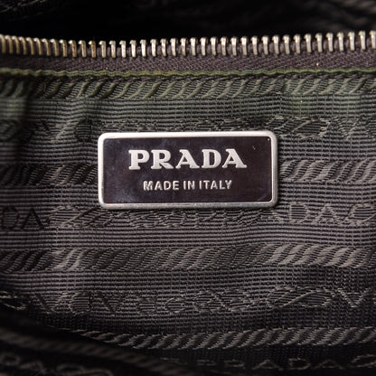 Prada Tessuto Nylon Faux Croc Tote Brown 8 of 10