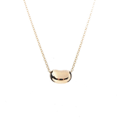 Tiffany 18K Yellow Gold 7mm Elsa Peretti Bean Pendant Necklace 4 of 8