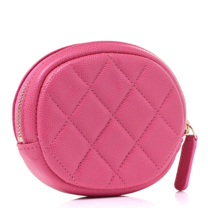 Chanel Caviar Quilted Zip Around Classic Coin Purse Pink 3 of 8