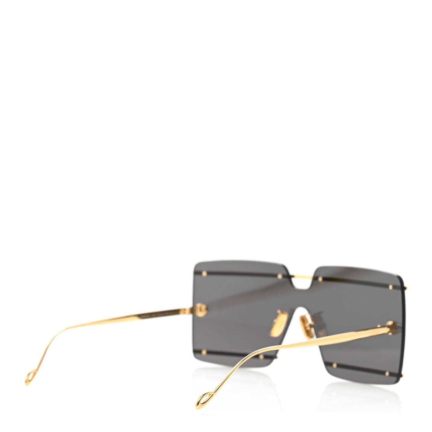 Metal Rimless Bar Shield Sunglasses LW40073U Gold Black