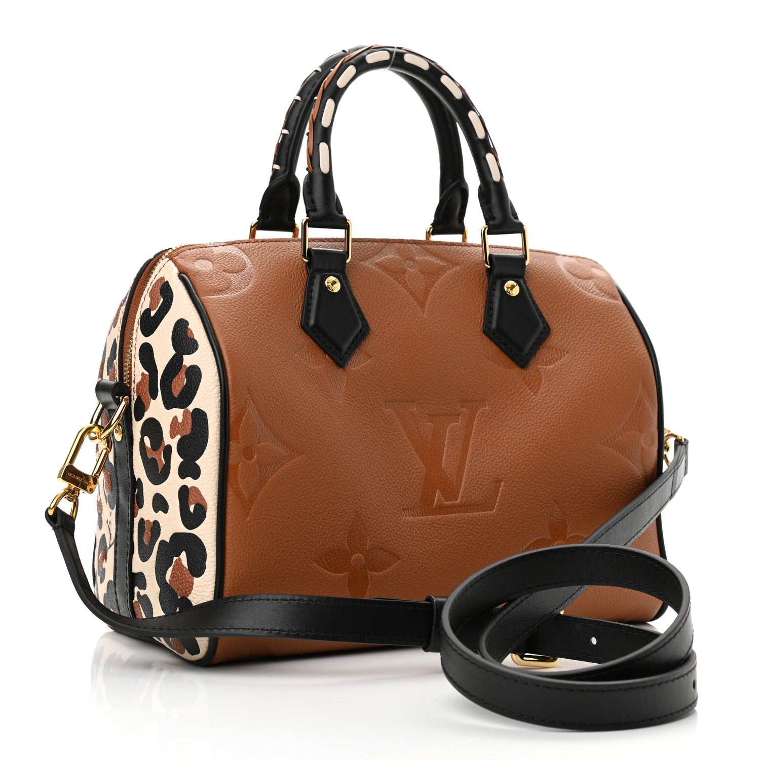 Louis Vuitton Empreinte Monogram Giant Wild At Heart Speedy Bandouliere 25 Caramel 3 of 9