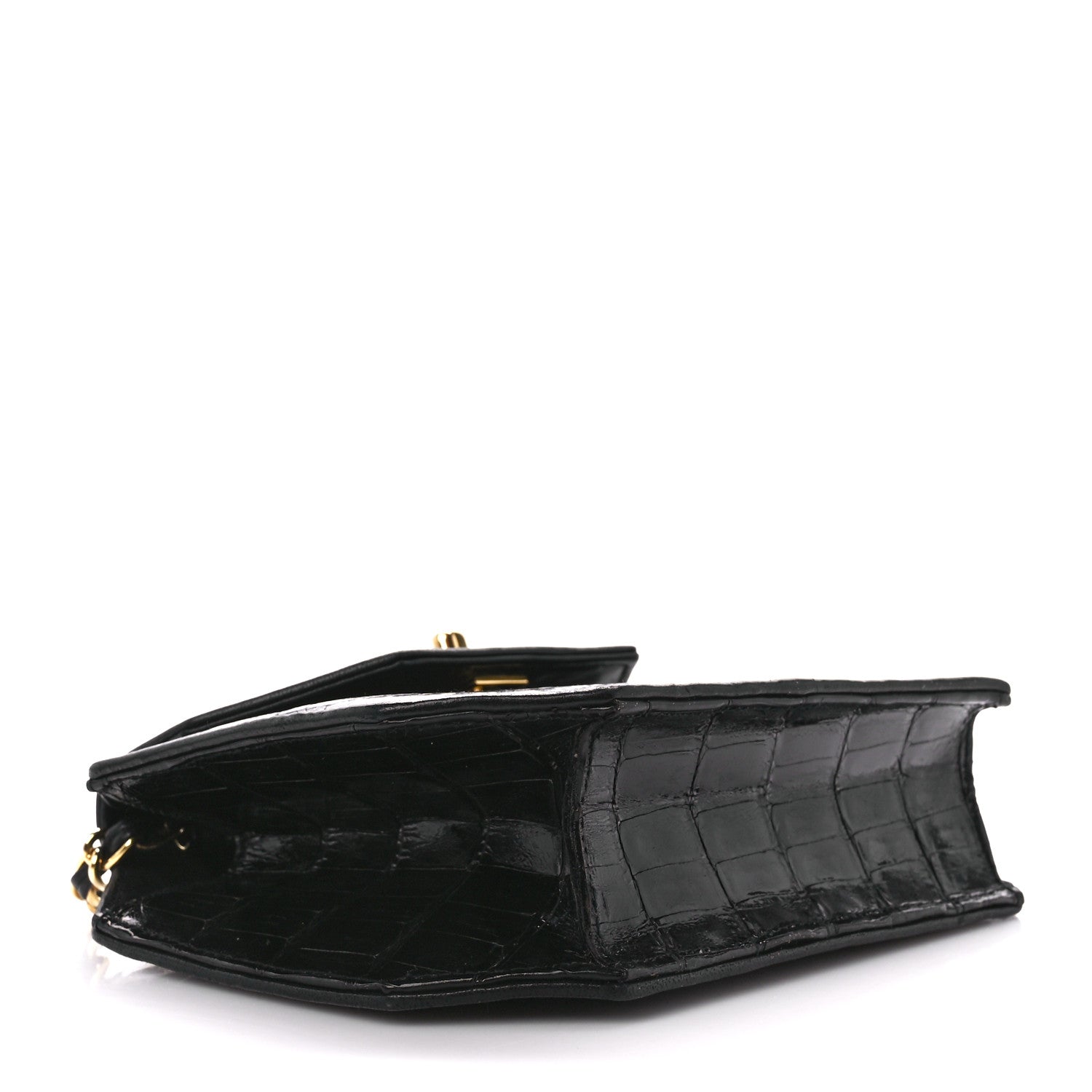 Chanel Shiny Crocodile Flap Black 4 of 13