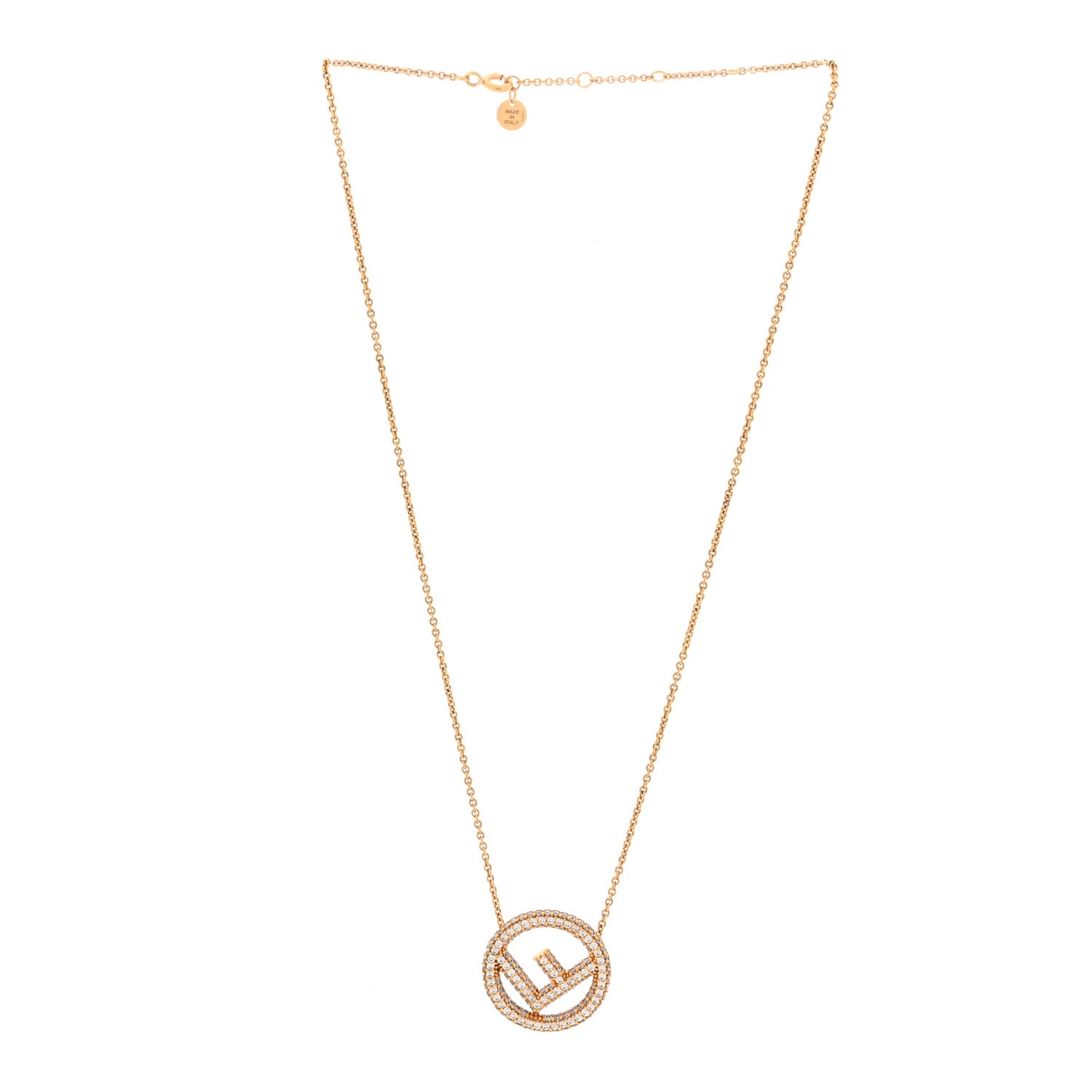 Brass Crystal F is Fendi Necklace Gold