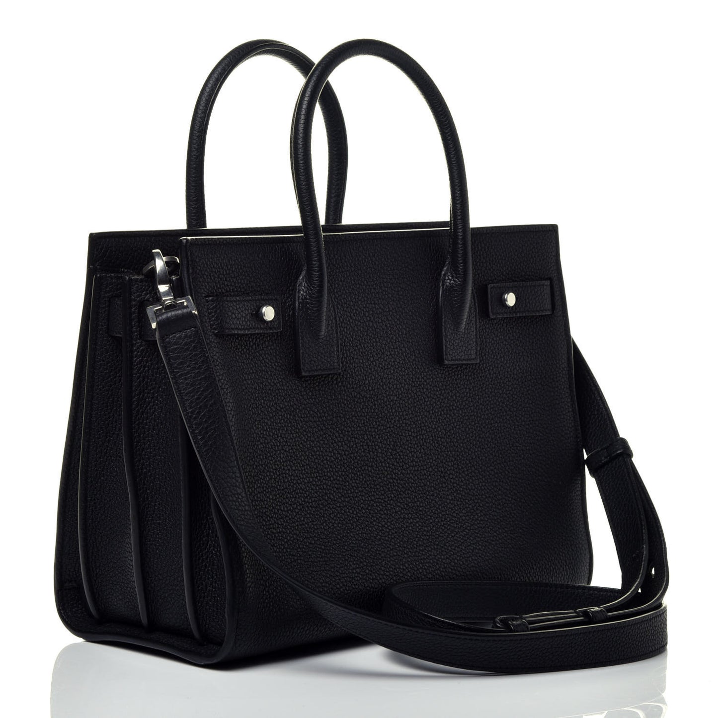 Grained Calfskin Baby Sac De Jour Souple Black