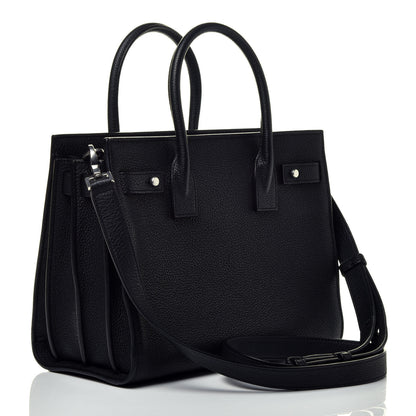 Saint Laurent Grained Calfskin Baby Sac De Jour Souple Black 3 of 9
