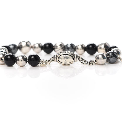 David Yurman Sterling Silver Black Onyx Hematite 8mm Elements Bead Bracelet 4 of 4