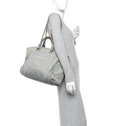 Chanel Denim Medium Deauville Tote Light Blue 2 of 12