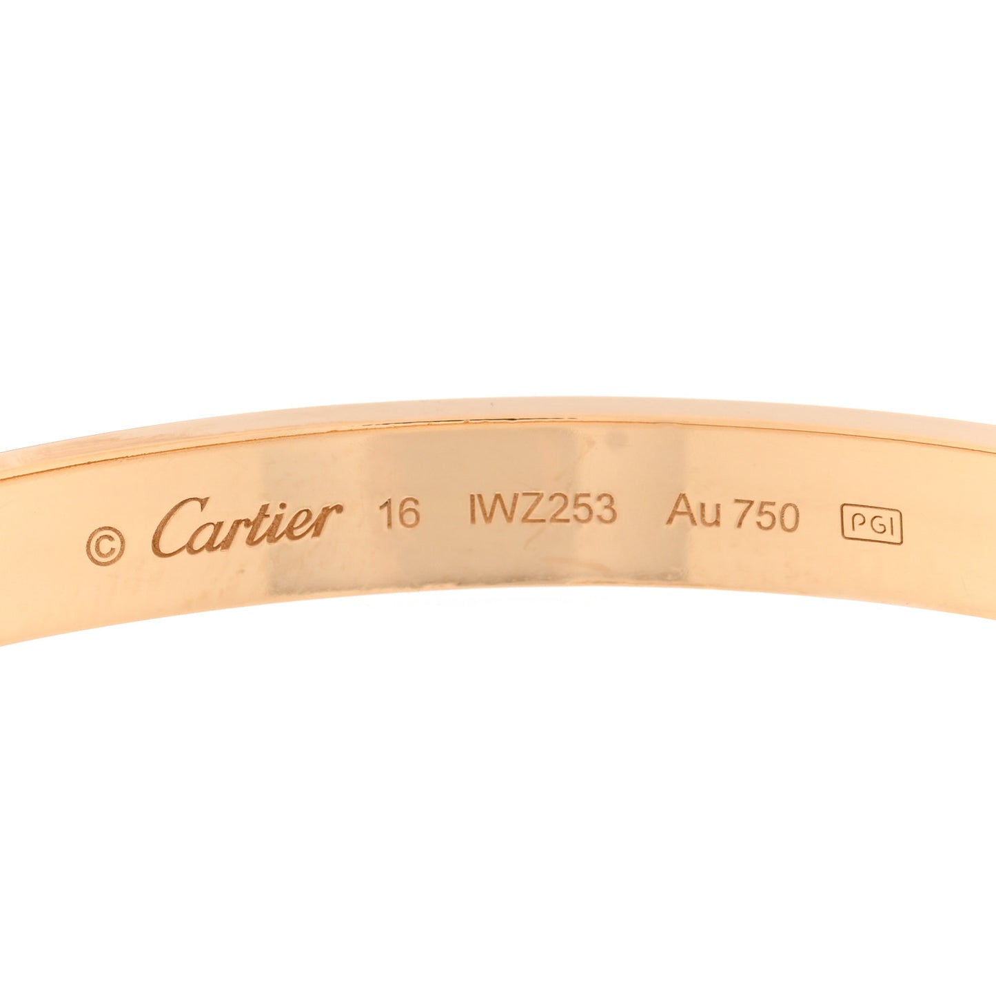 18k Yellow Gold LOVE Bracelet 16