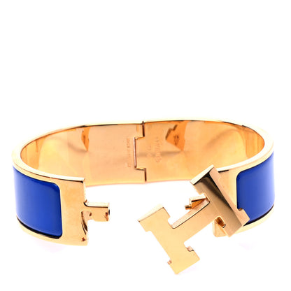 Hermes Enamel Wide Clic Clac H Bracelet GM Bleu Royal 6 of 7